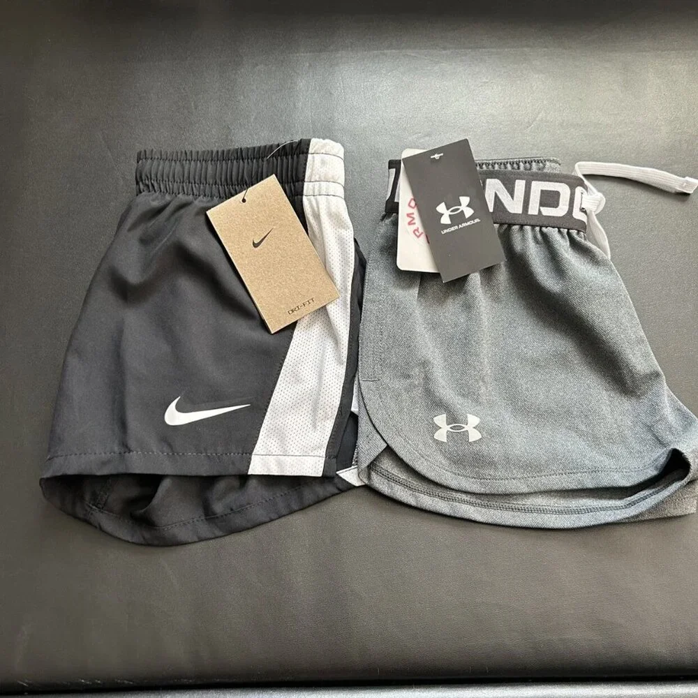 NWT Under Armour / Nike Athletic Shorts Set Girls Youth Size Small